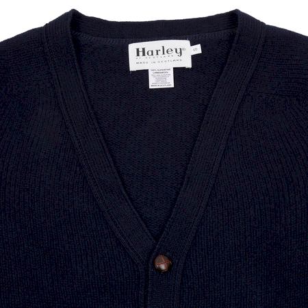 Harley Lambswool Cardigan in Nero Navy