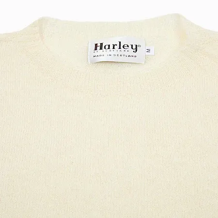 Harley Crew-Neck Voe True Shetland Jumper in White