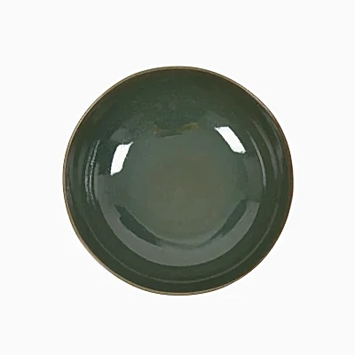 Keramische Werkstatt Margaretenhöhe Hand Thrown Stoneware Salad Bowl in Dark Green