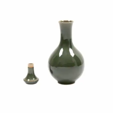 Keramische Werkstatt Margaretenhöhe Hand Thrown Large Stoneware Bottle in Dark Green