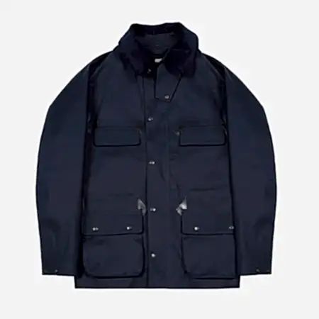 Mackintosh Anstruther Bonded Cotton Fieldcoat in Navy