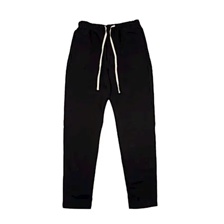 Merz b Schwanen 3S50.99 GOOD ORIGINALS men's sweat pants open leg with fly | deep black PRIMA STRONG 3-THREAD | 100% CO organic